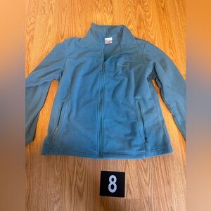 Columbia Blue Ski Jacket Full Zip Stand-Up Collar